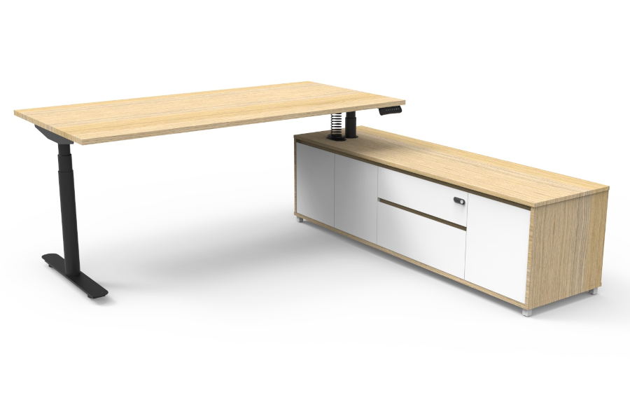 Natural Oak Cabinet With Black Frame